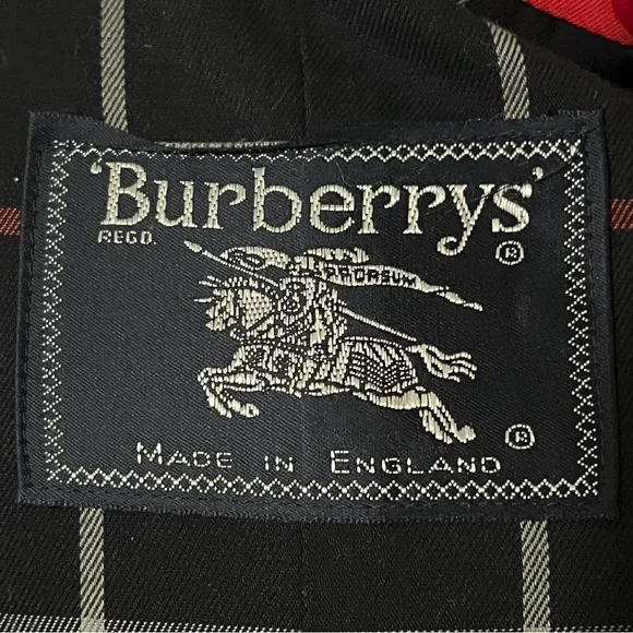 BURBERRYS' VINTAGE AUTHENTIC Red Trench Coat 10L Double Breasted Nova Check EUC - Picture 2 of 12